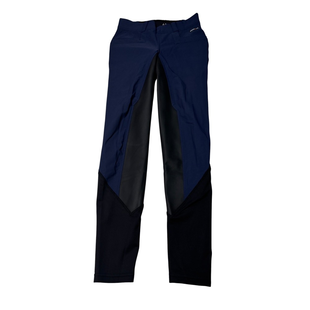 Kerrits Navy Blue Black Full Seat Equestrian Riding Breeches Women Small W26 L28